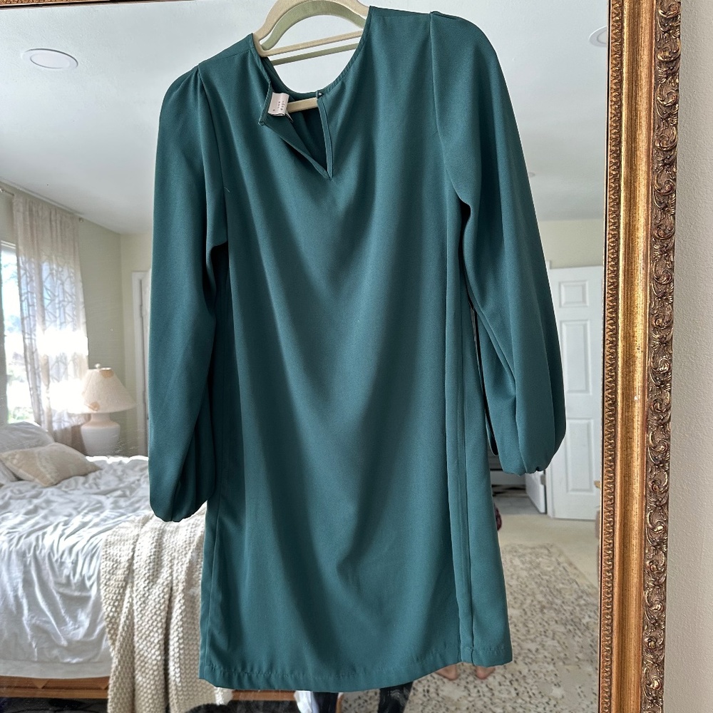 NEW Target a new day teal mini dress long sleeves